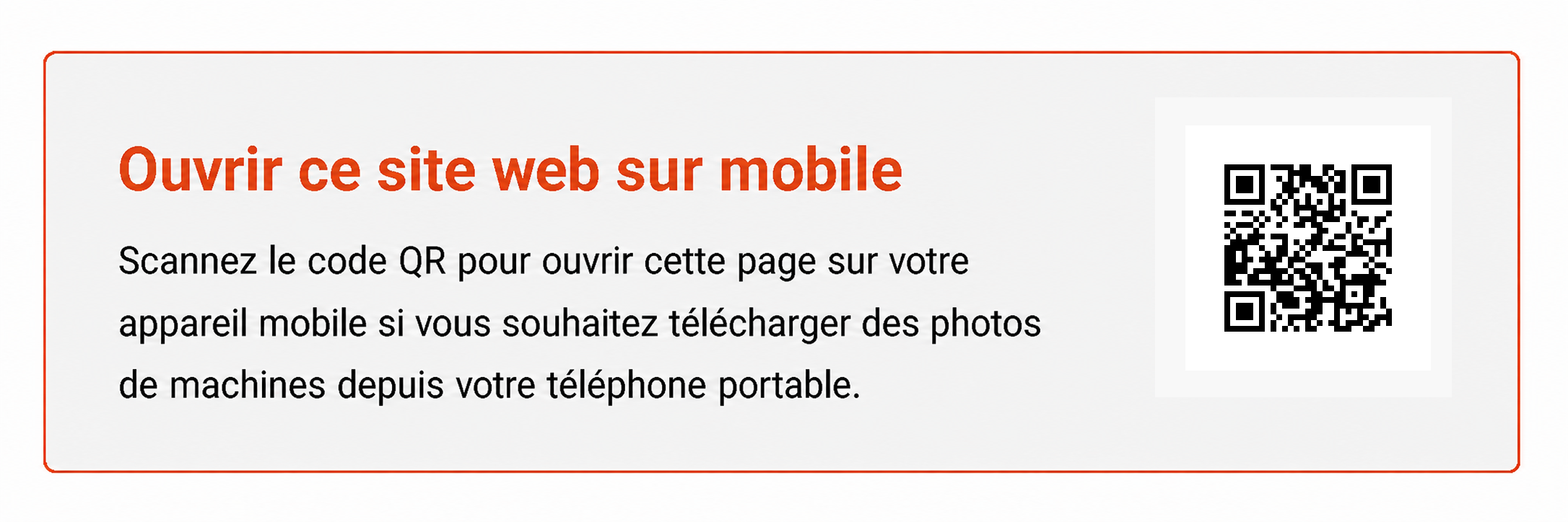 QR Code pour ouvrir page sur votre appareil mobile